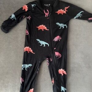 Kyte BABY Footie with Blue & Pink Dinosaur Prints